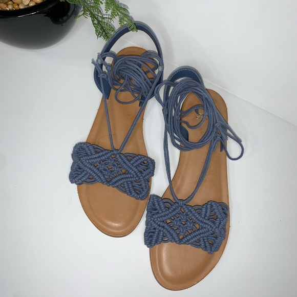 Gianni Bini Macrame Lace Up Sandals - Picture 1 of 7